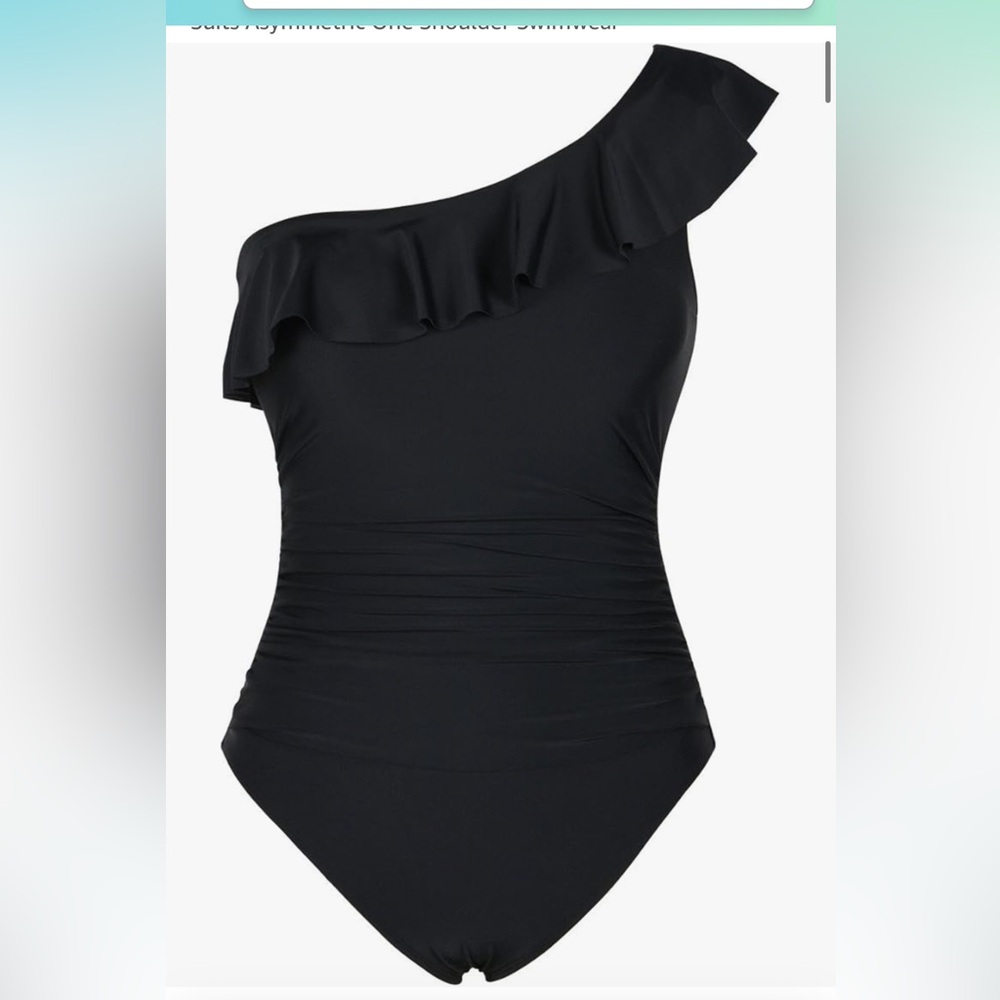 One-shoulder ruffle swimsuit
